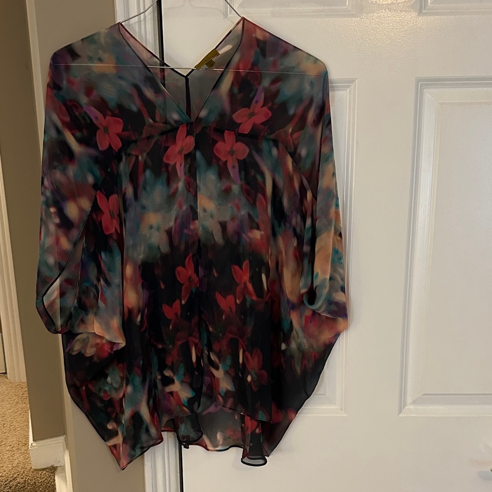 Nicole Miller Vibrant Floral Blouse - Multicolor